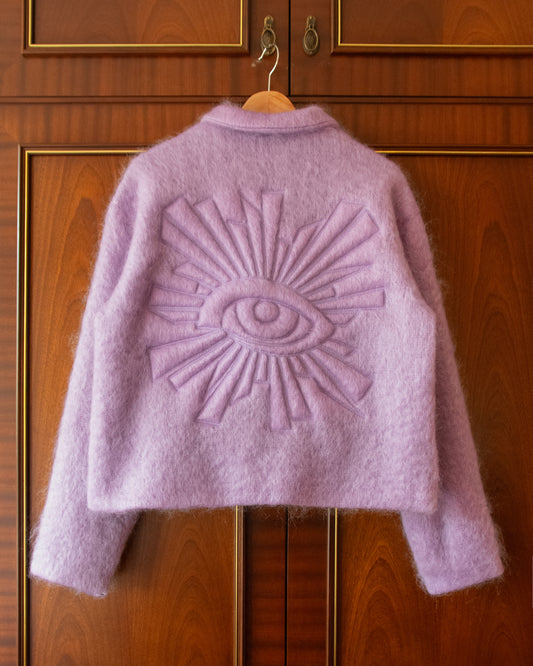 MOHAIR CHAINQUILT JACKET IN LILAC