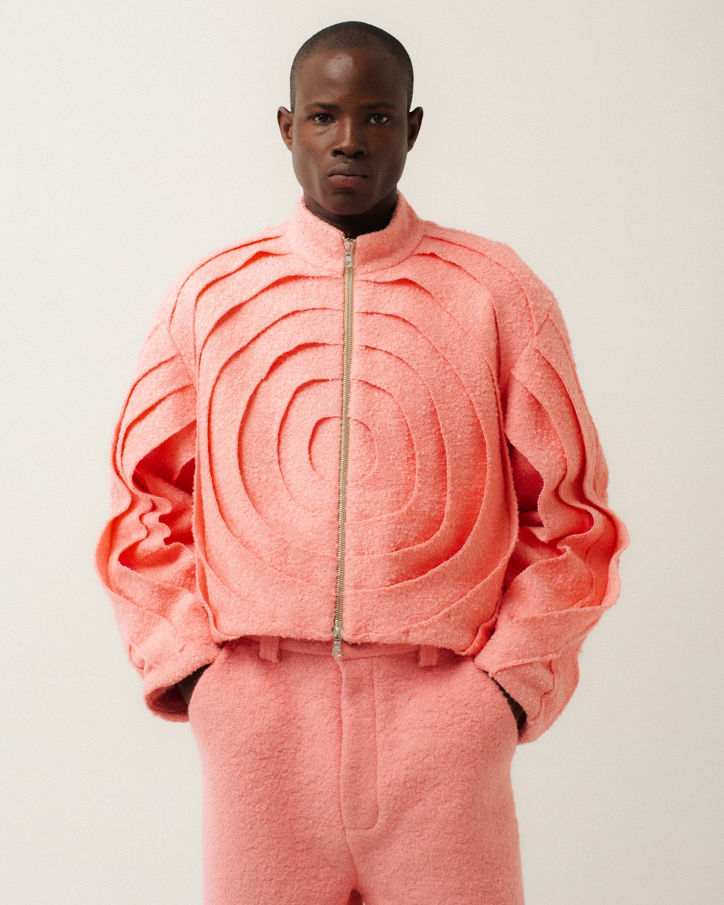 PINK WOOL TARGET JACKET