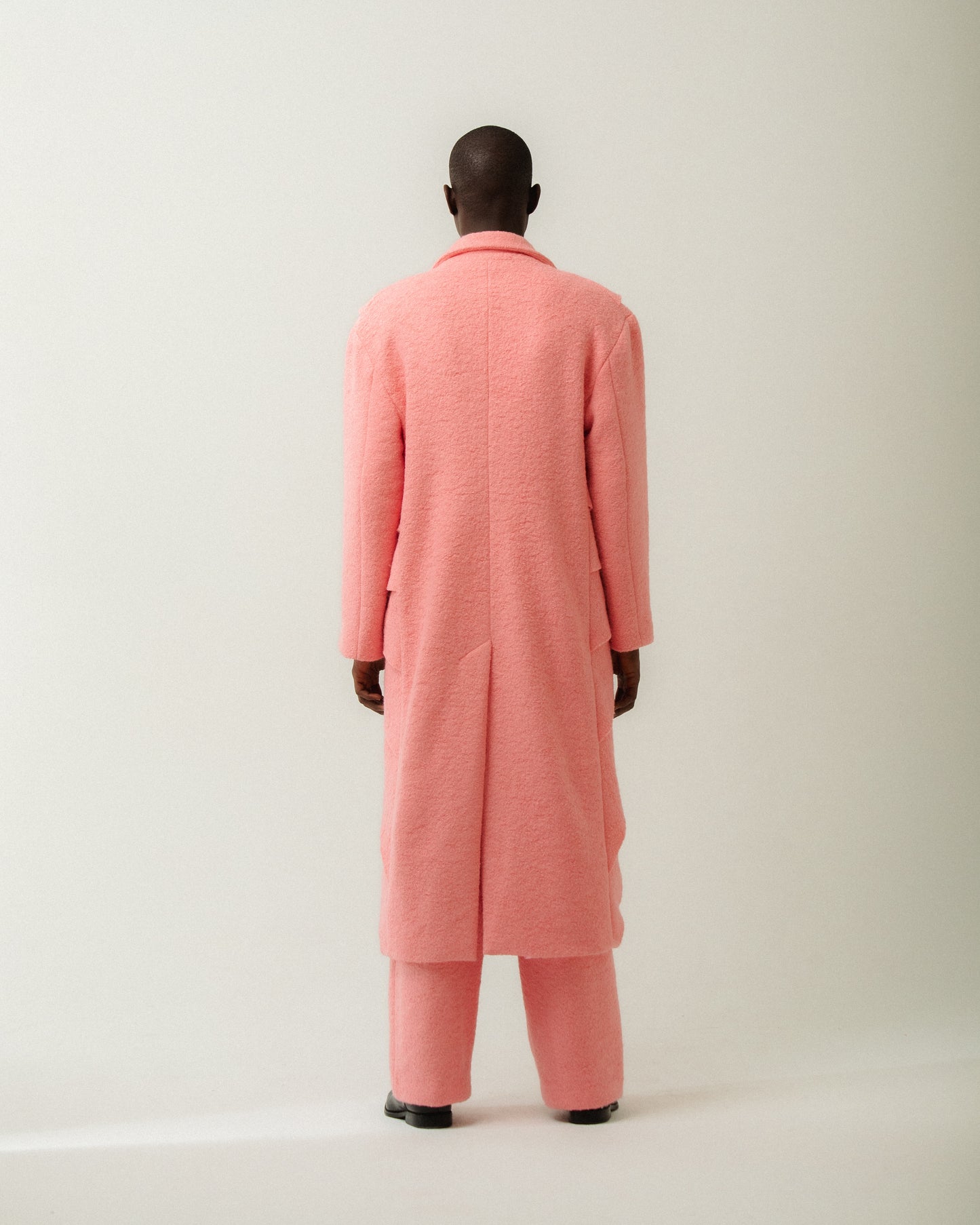 PINK WOOL LAYERED COAT