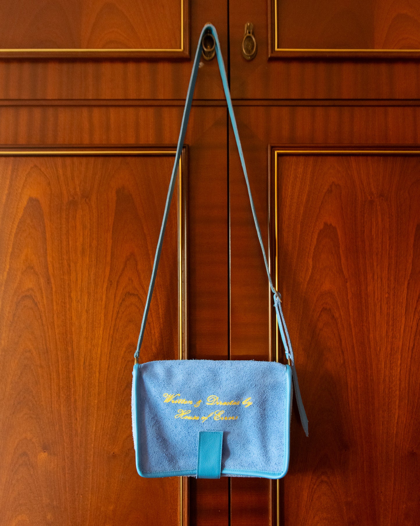 CAPRI CROSSBODY IN BLUE SUEDE