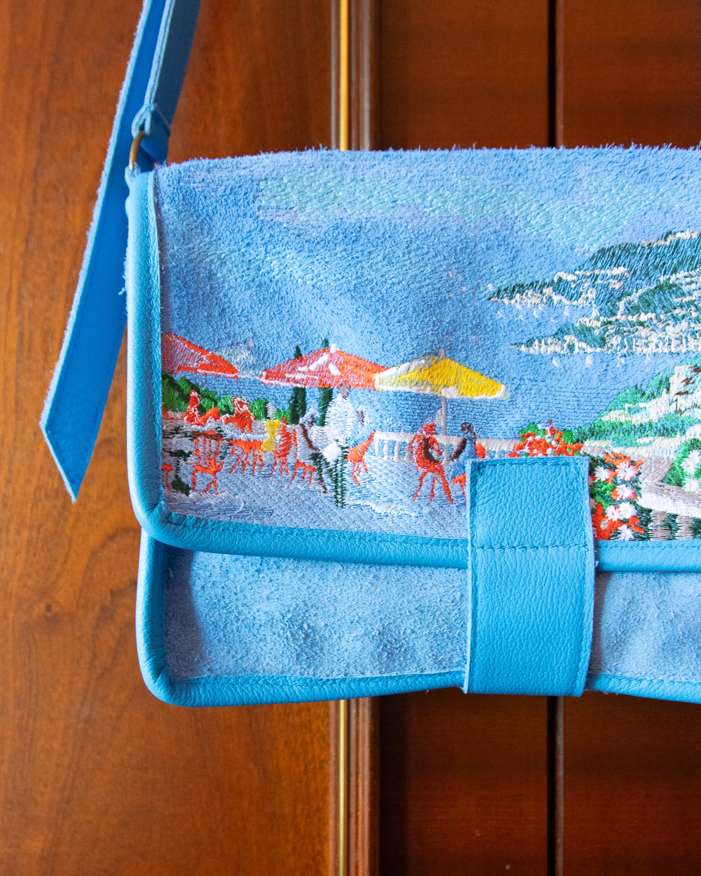 CAPRI CROSSBODY IN BLUE SUEDE