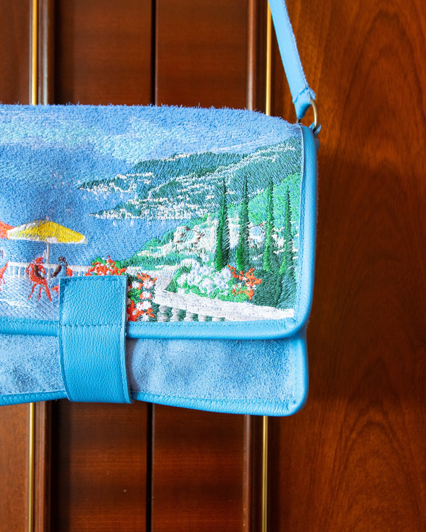CAPRI CROSSBODY IN BLUE SUEDE