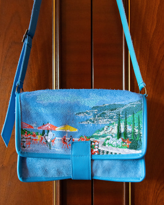 CAPRI CROSSBODY IN BLUE SUEDE