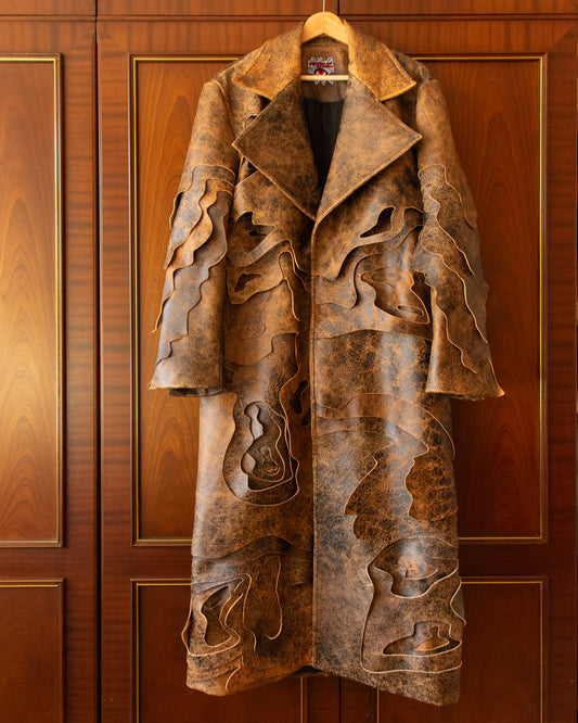 ANTIQUE LEATHER TOPO COAT