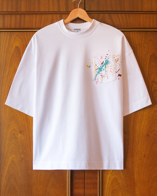 EMBROIDERED PAINT SPLATTER TEE