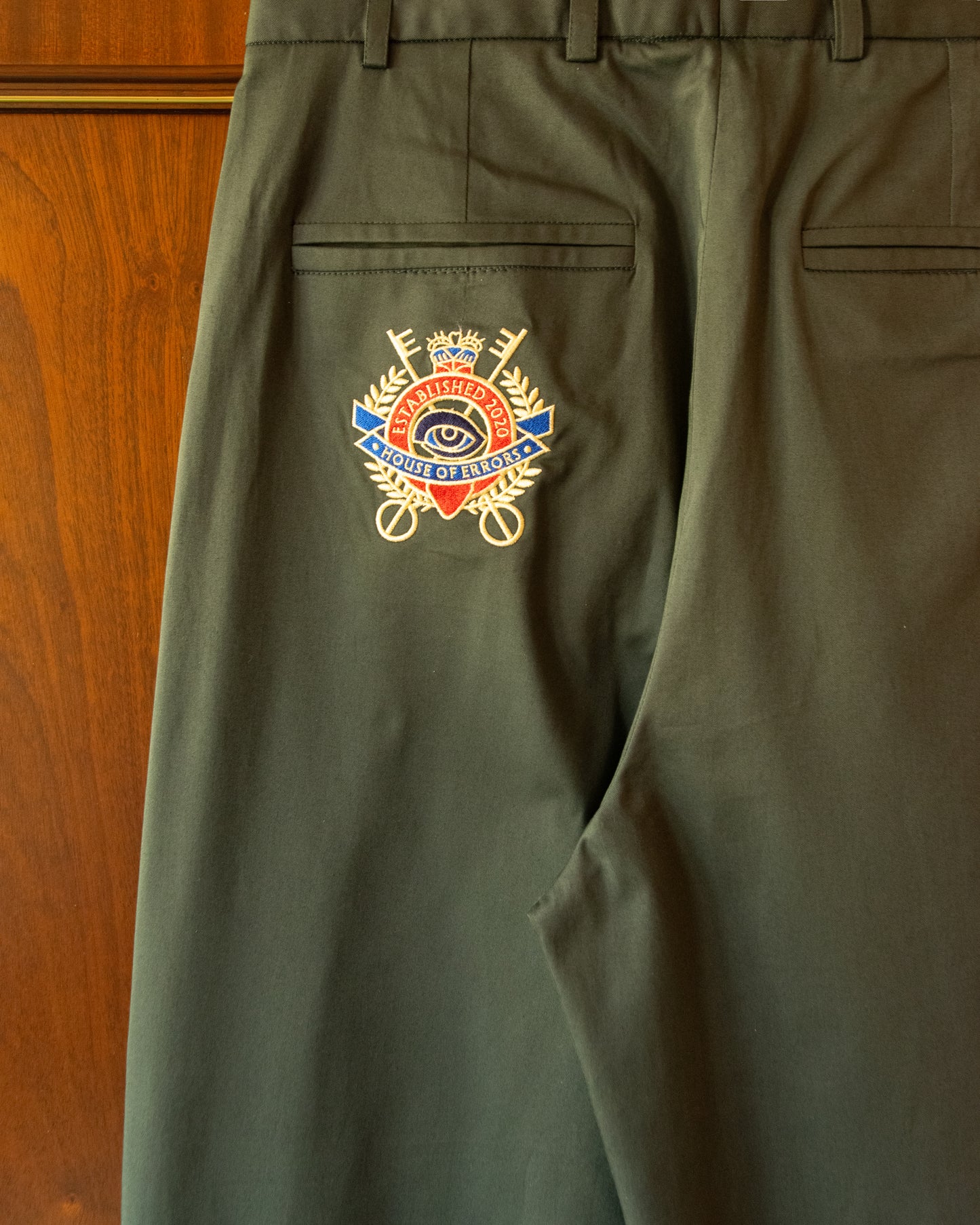 WIDE LEG CROWN TROUSERS IN GREEN