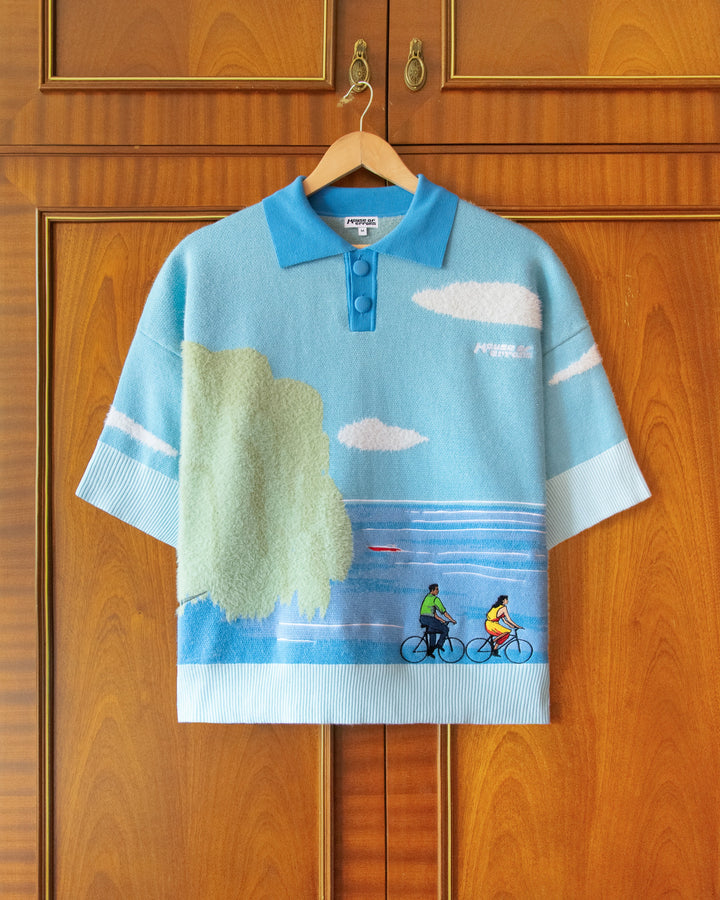 KNITTED SEASIDE RIDE POLO