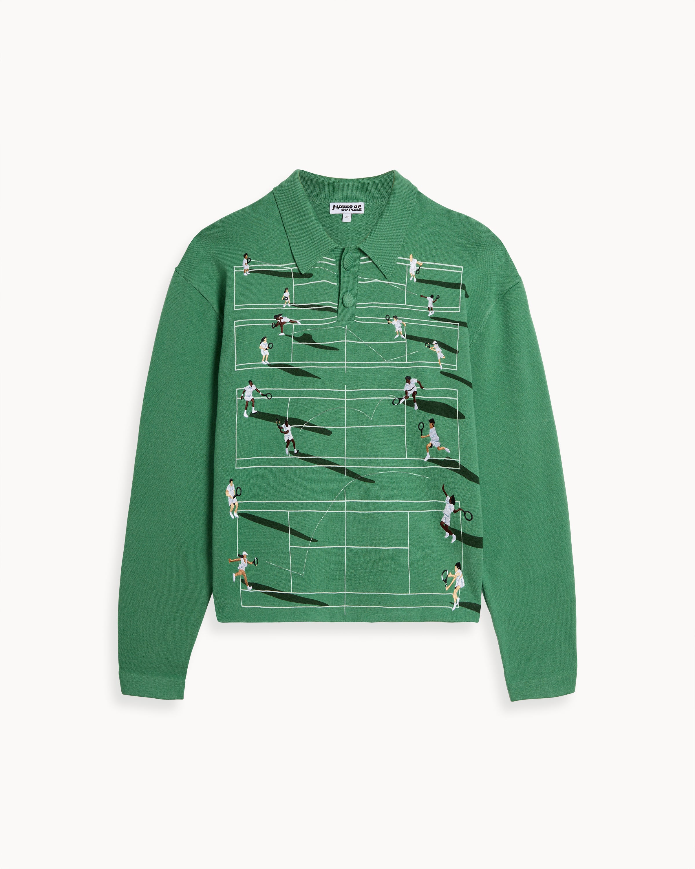 FINE KNIT TENNIS SWEATER - GRASS – HOUSE OF ERRORS