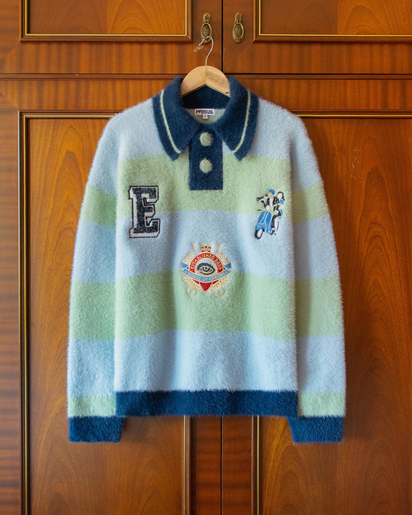 SHAGGY KNITTED STRIPED SWEATER