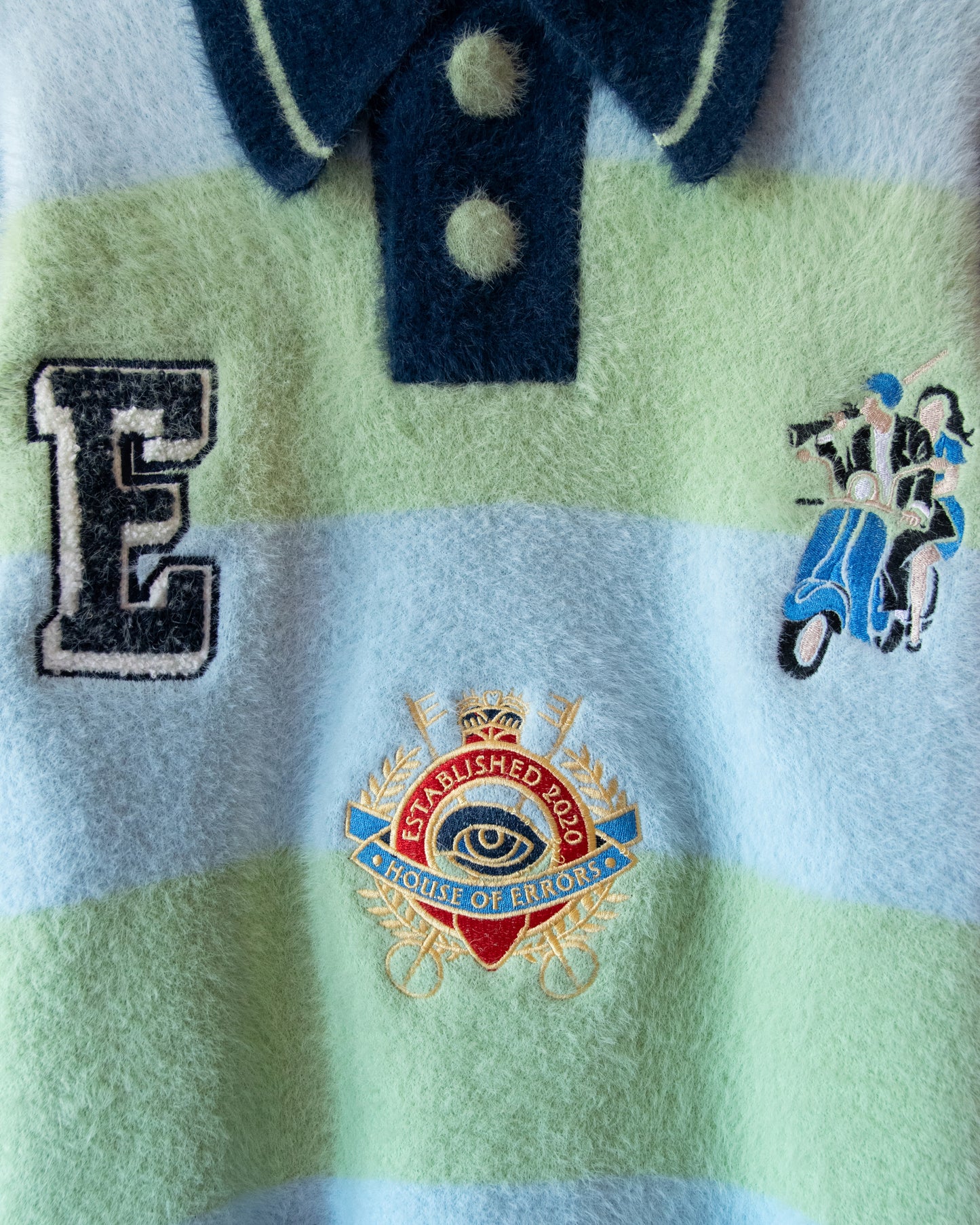 SHAGGY KNITTED STRIPED SWEATER