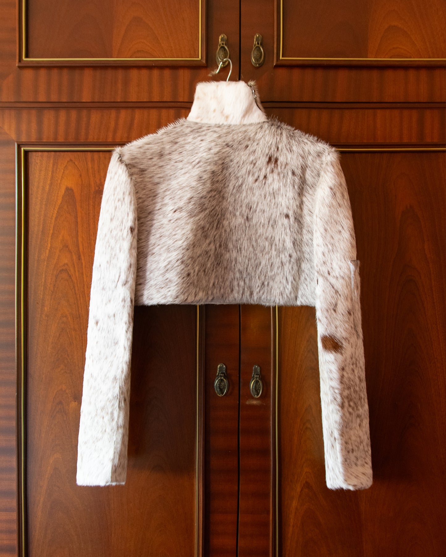 ORIGAMI FLOWER JACKET FROM LEATHER PONYFUR