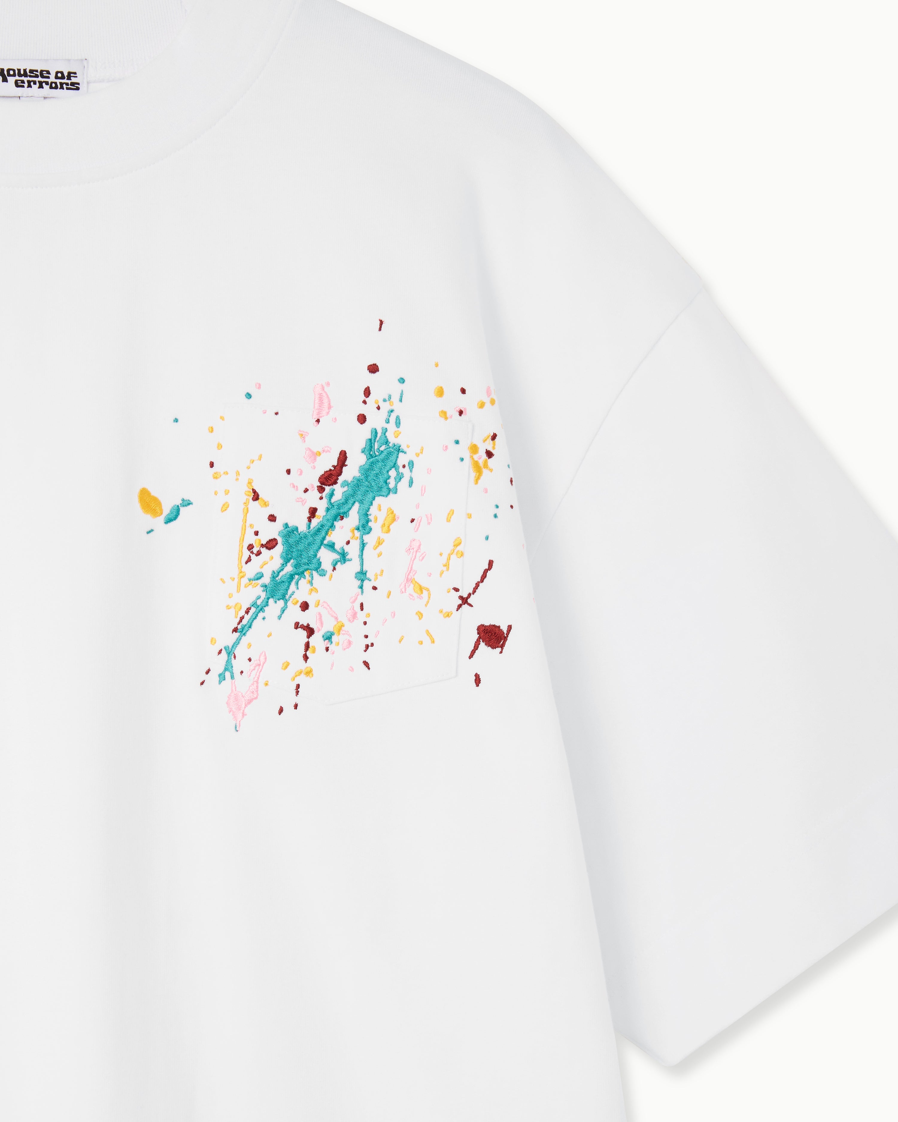 EMBROIDERED PAINT SPLATTER TEE