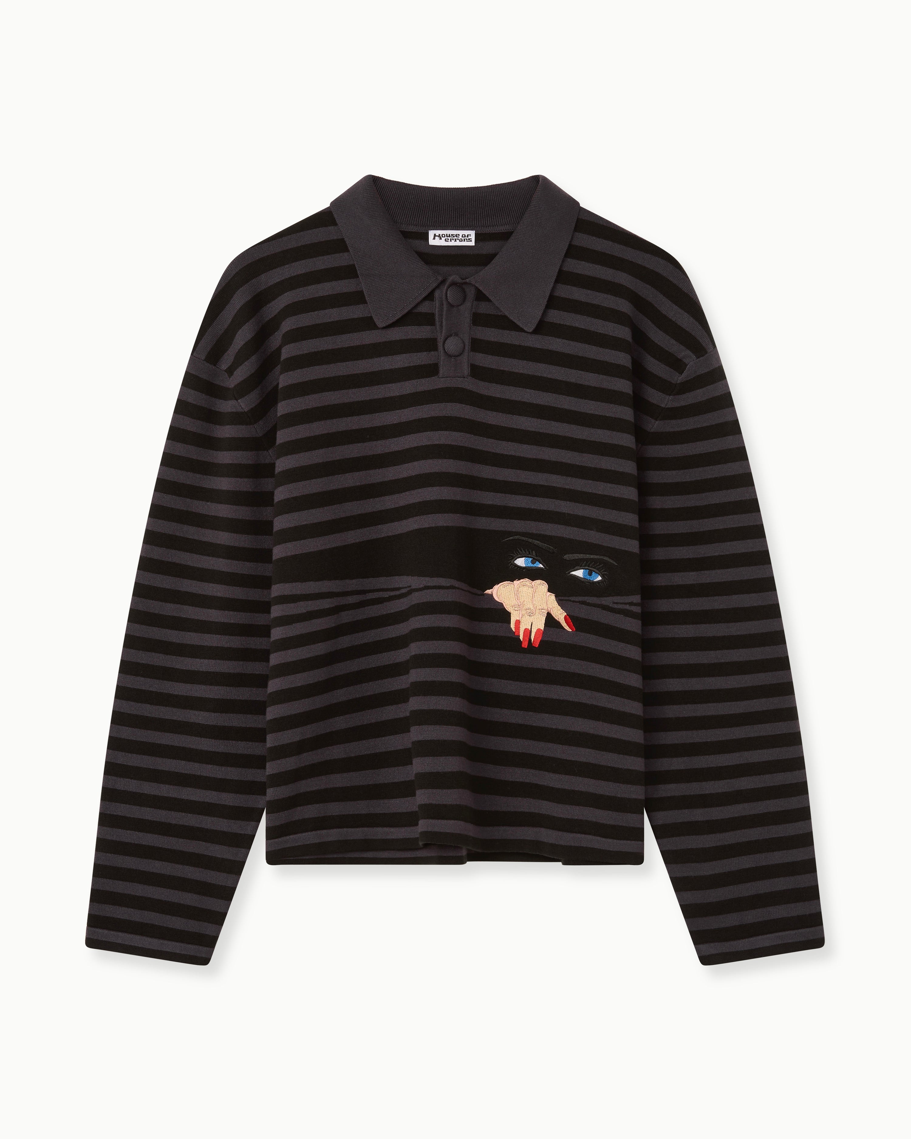 KNITTED PEEPING RUGBY IN GREY/BLACK