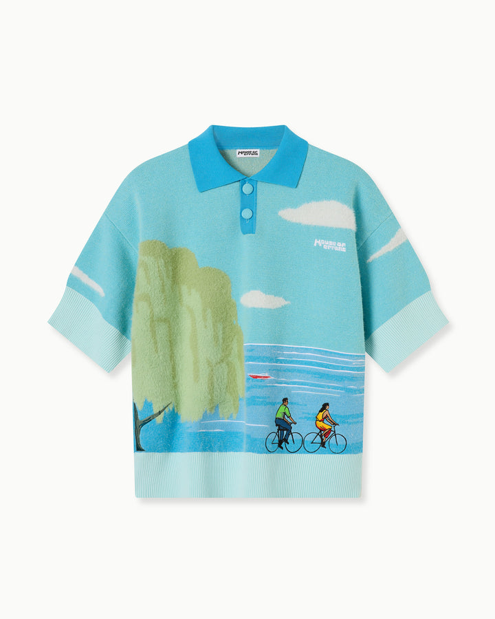(NICK TEST) KNITTED SEASIDE RIDE POLO
