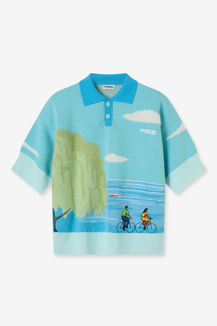 (NICK TEST) KNITTED SEASIDE RIDE POLO