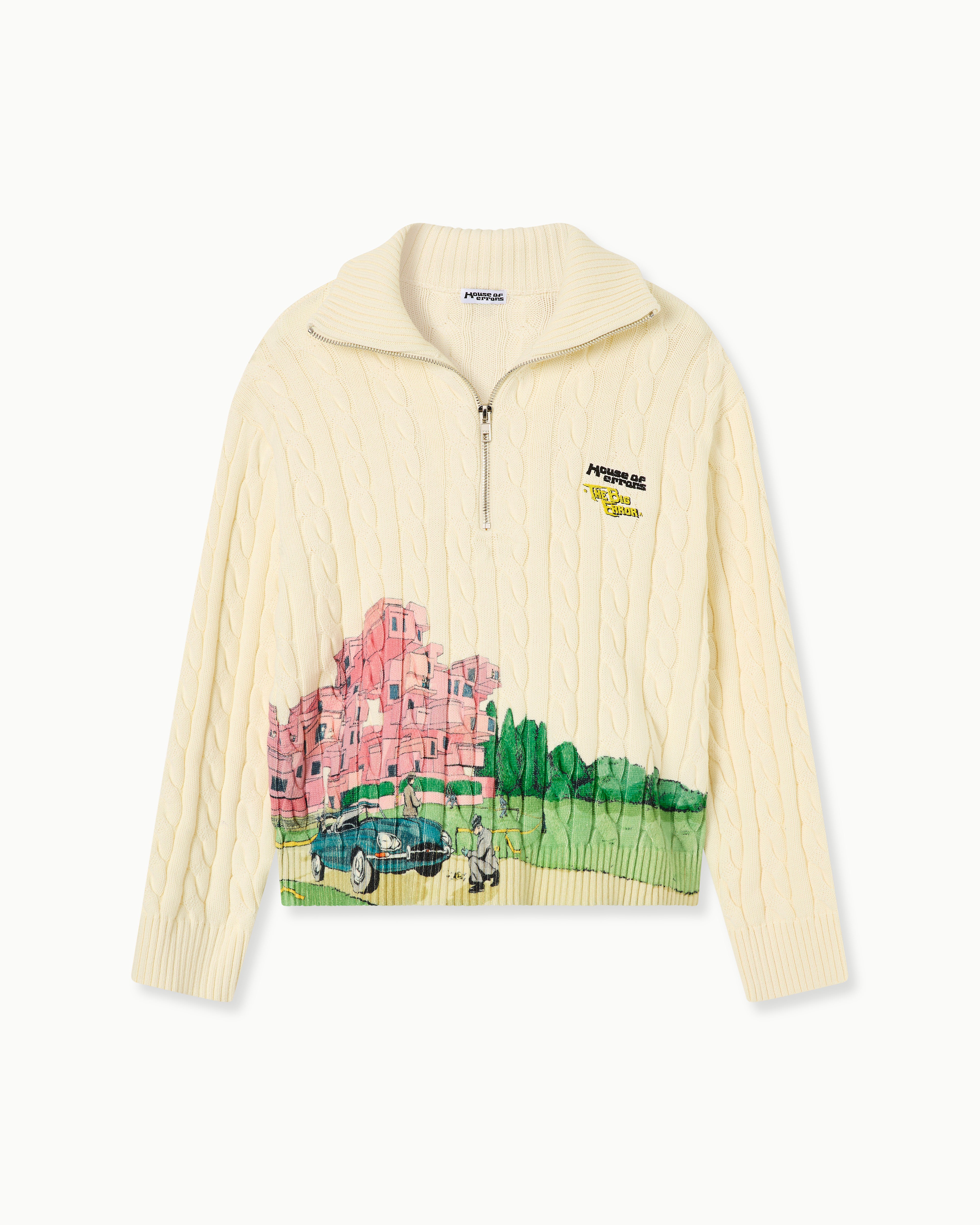 COTTON CABLE KNIT HALF ZIP – HOUSE OF ERRORS