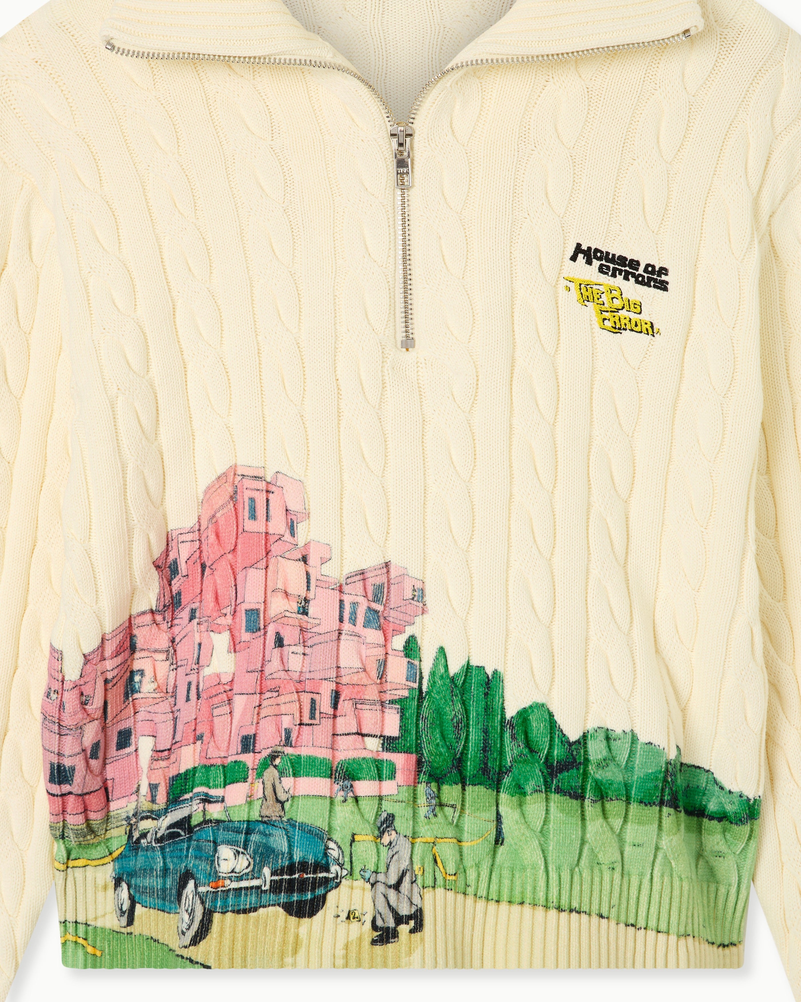 house of errors ハウスオブエラー　ニット COTTON CABLE KNIT HALF ZIP – HOUSE OF ERRORS