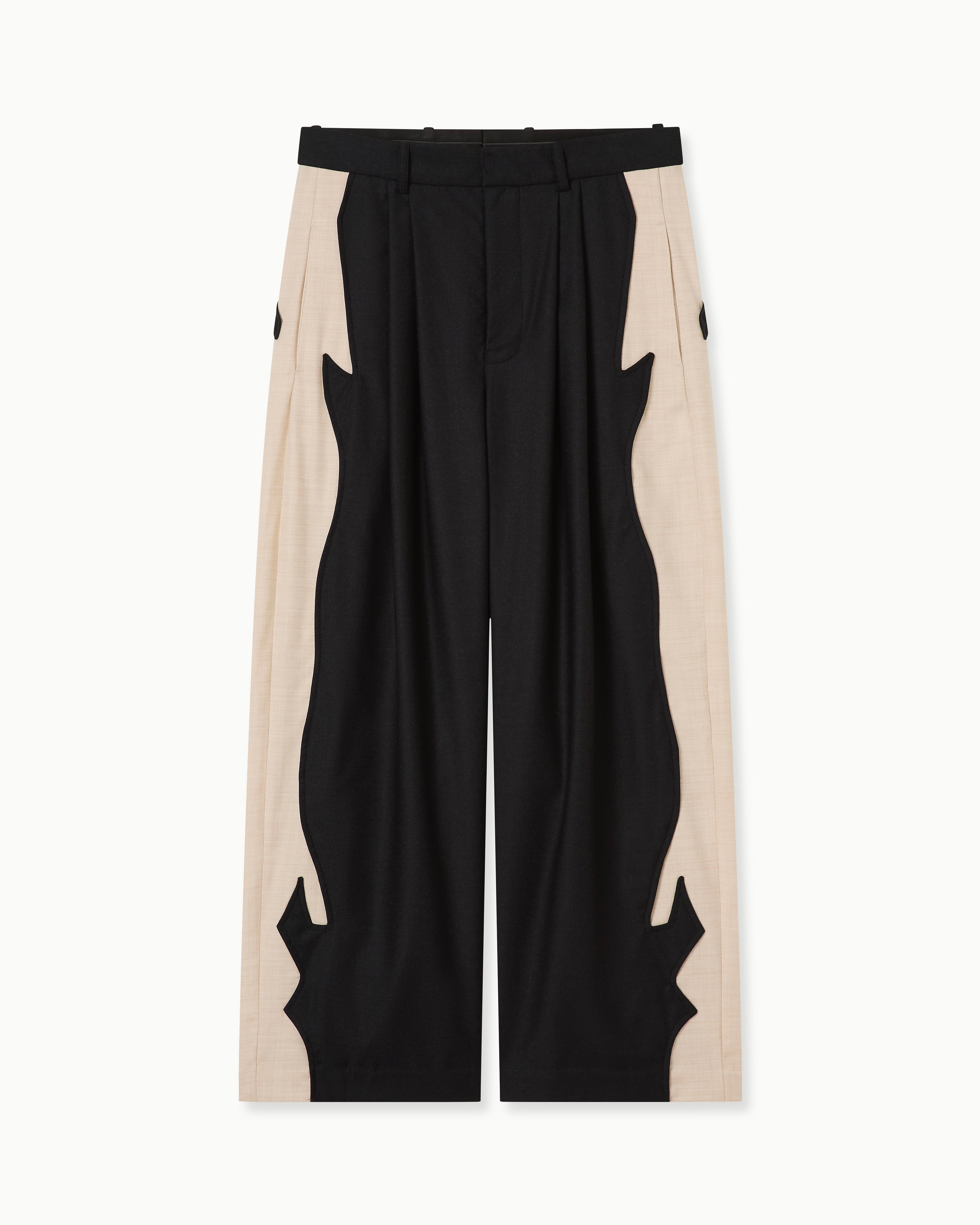 NOIR PANELLED WOOL TROUSERS