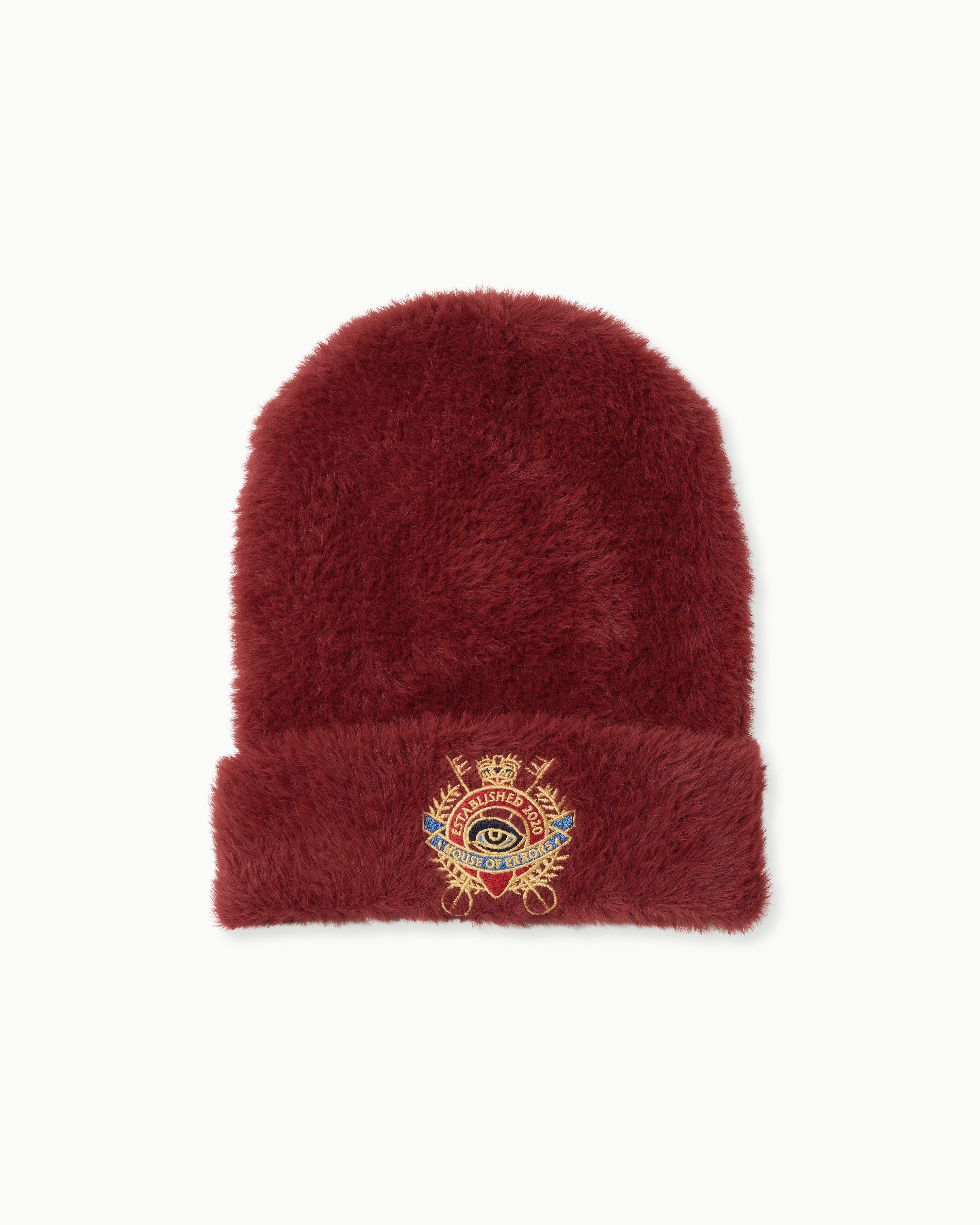 CREST BEANIE IN BURGUNDY