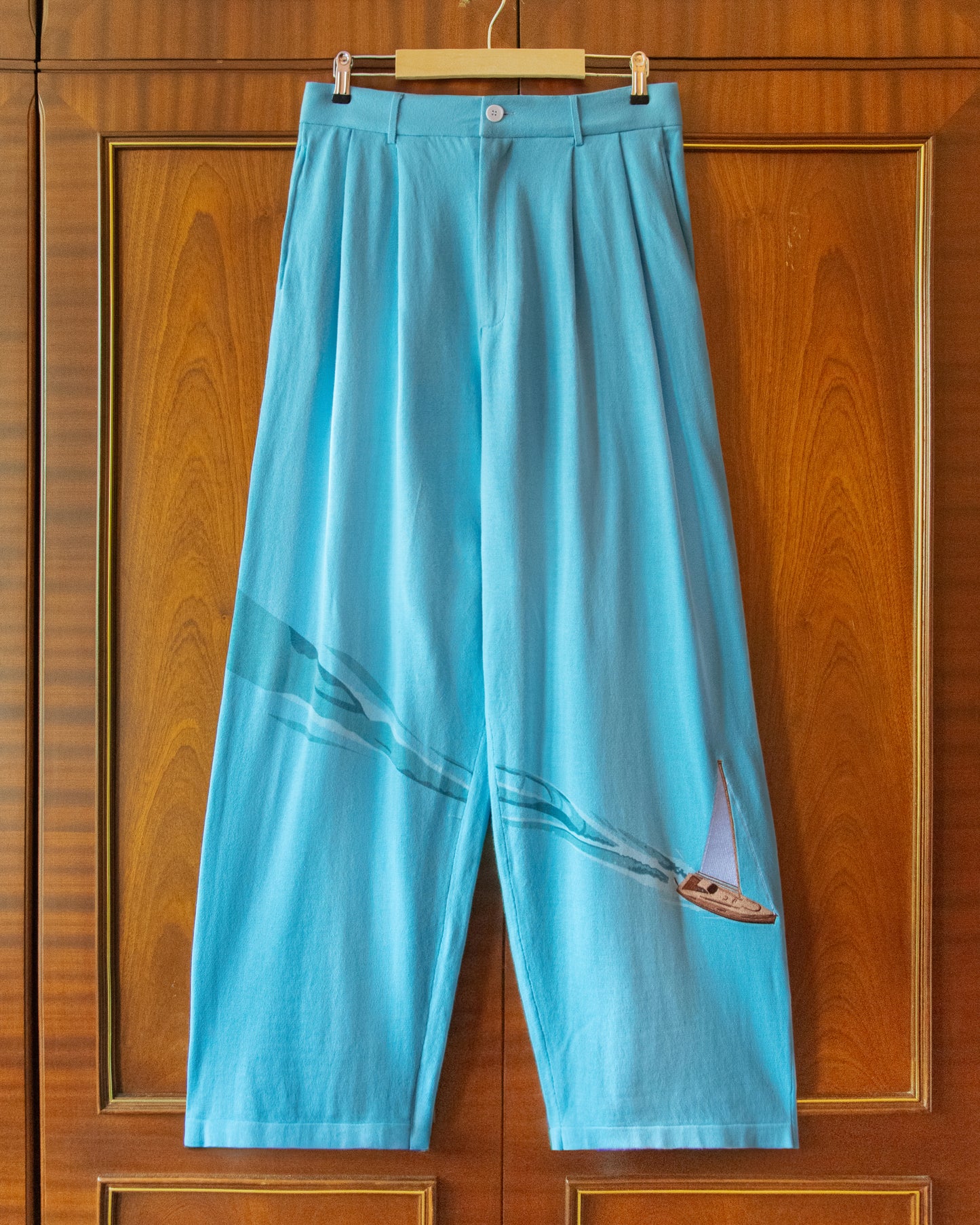 KNITTED COTTON BOAT TROUSERS