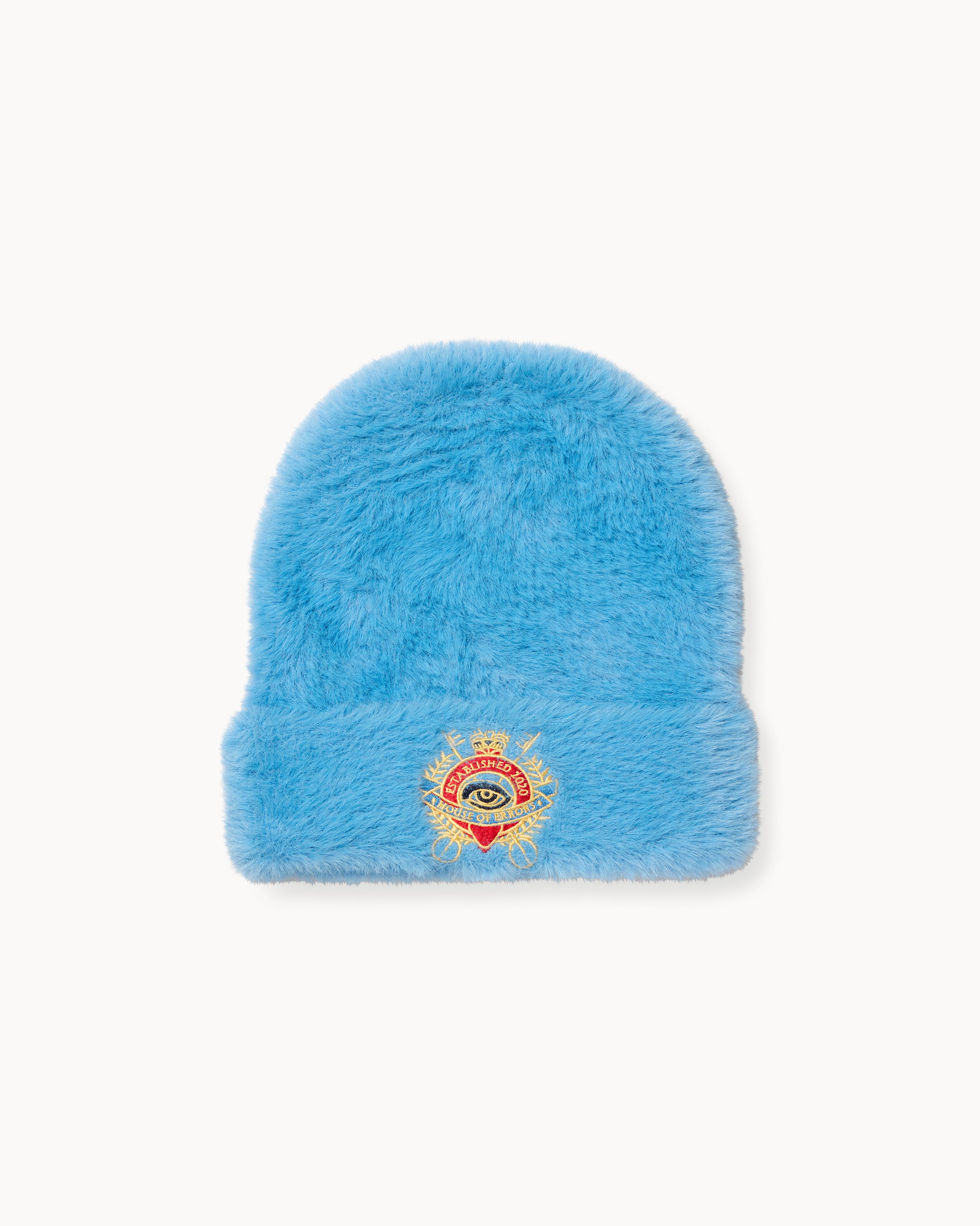 SHAGGY CROWN BEANIE IN BLUE