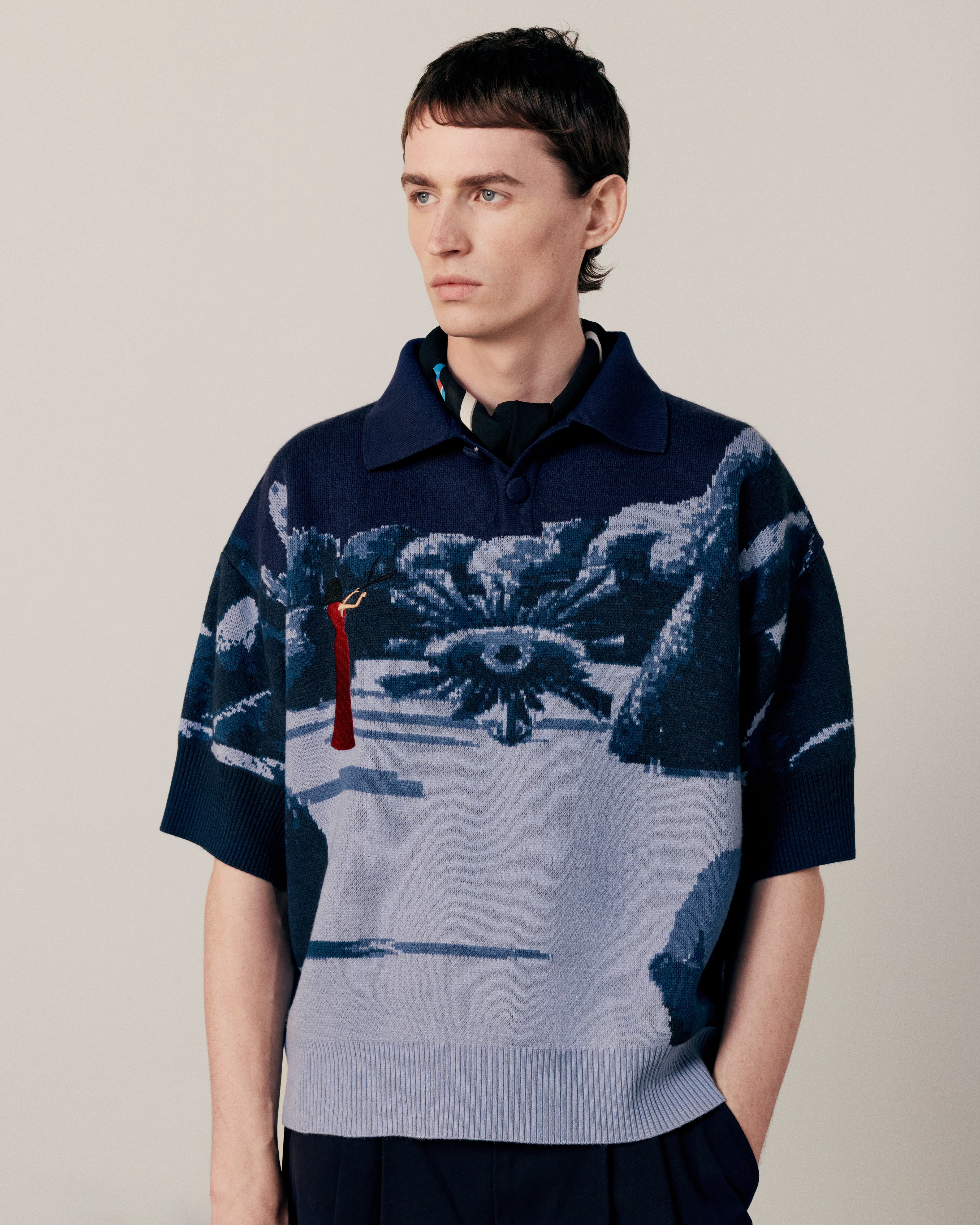 House of Errors ニットポロシャツ 短丈 KNITTED NIGHT GARDEN POLO – HOUSE OF ERRORS