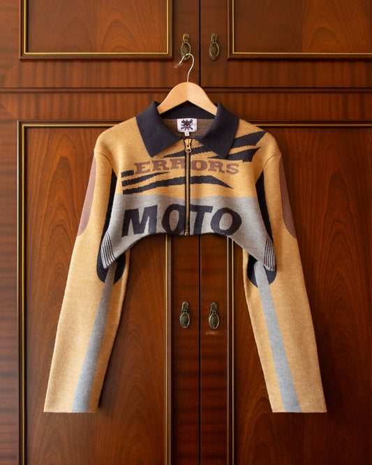 KNITTED MOTO CROPPED JACKET