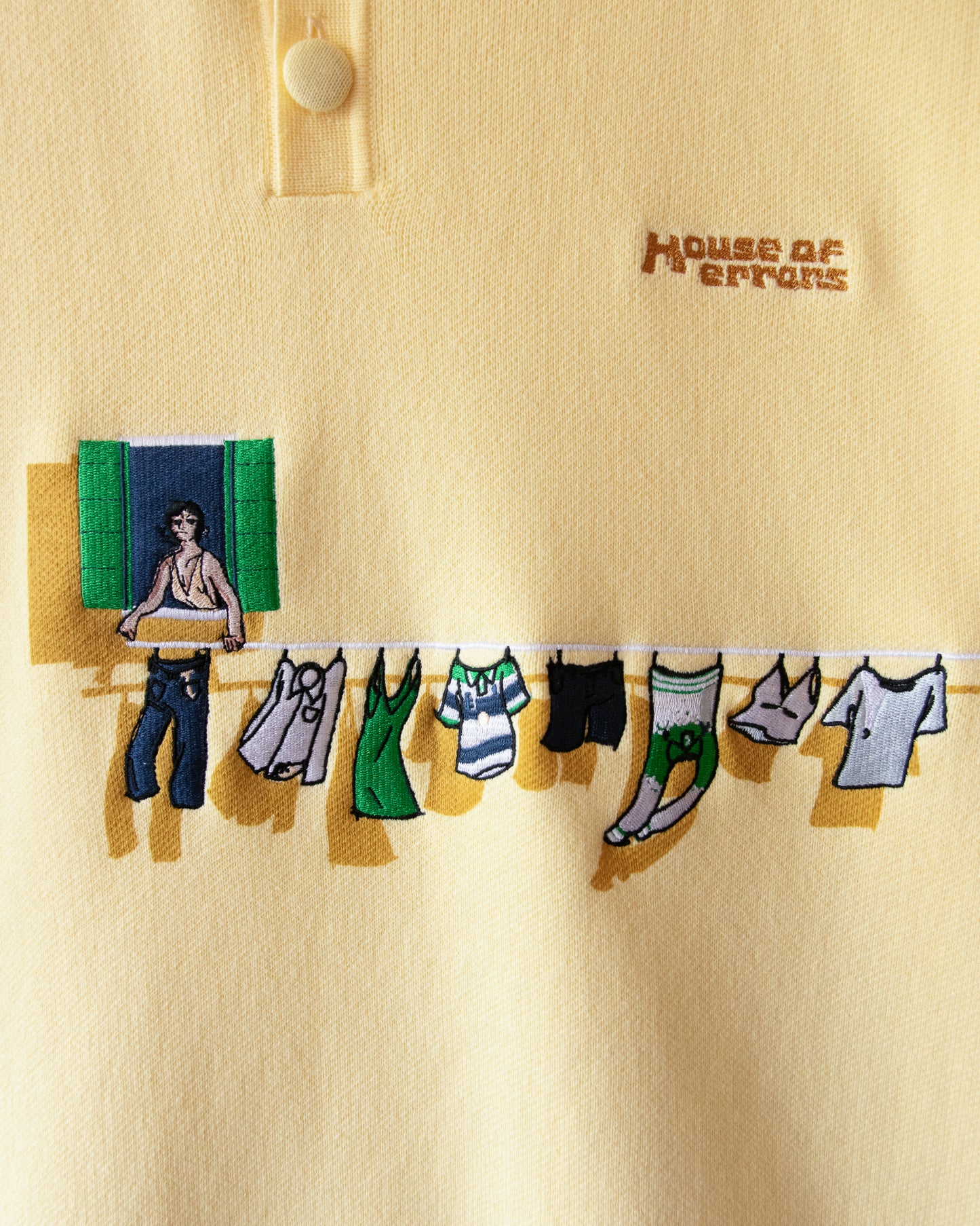 KNITTED WASHING LINE POLO IN YELLOW