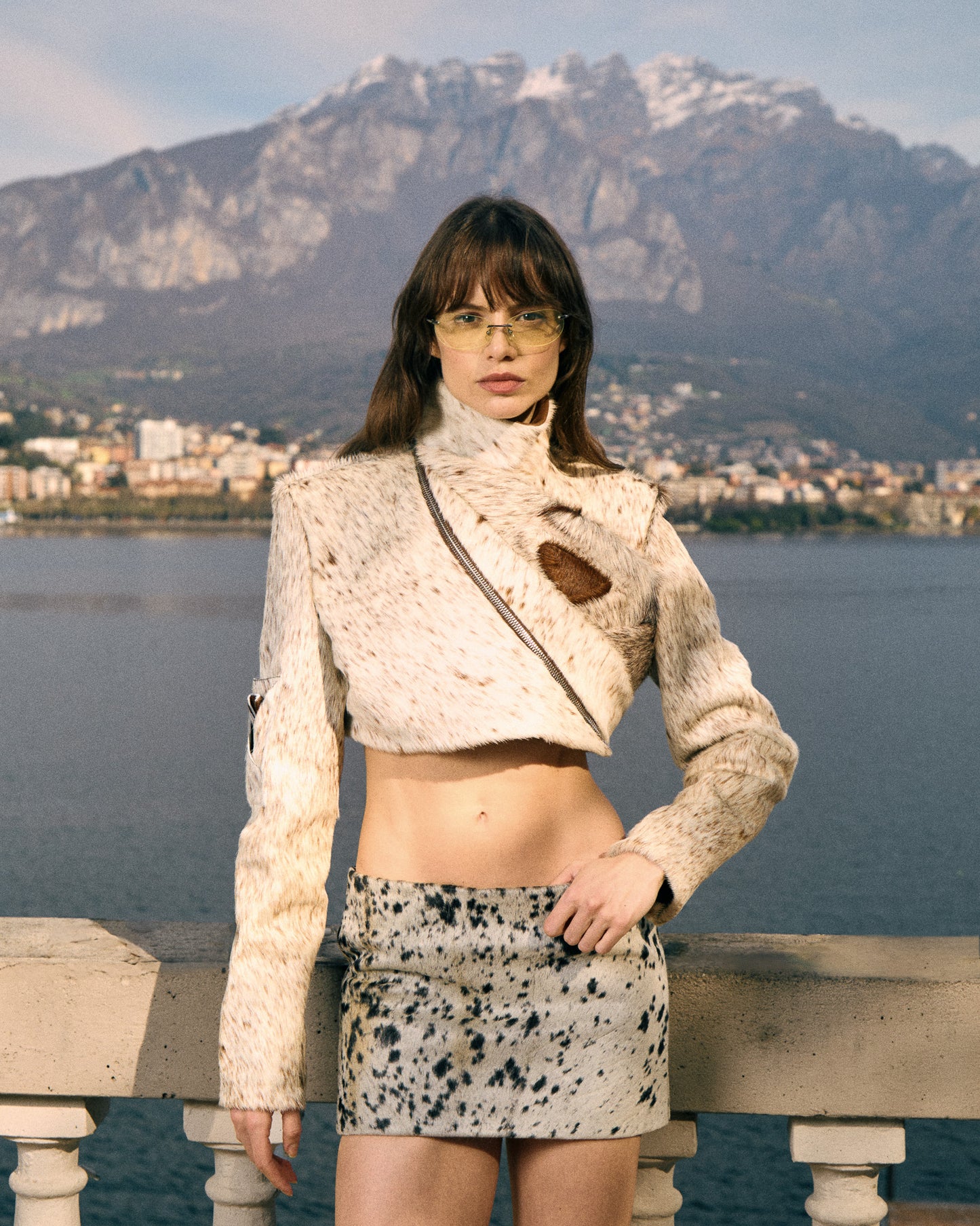 ORIGAMI FLOWER JACKET FROM LEATHER PONYFUR